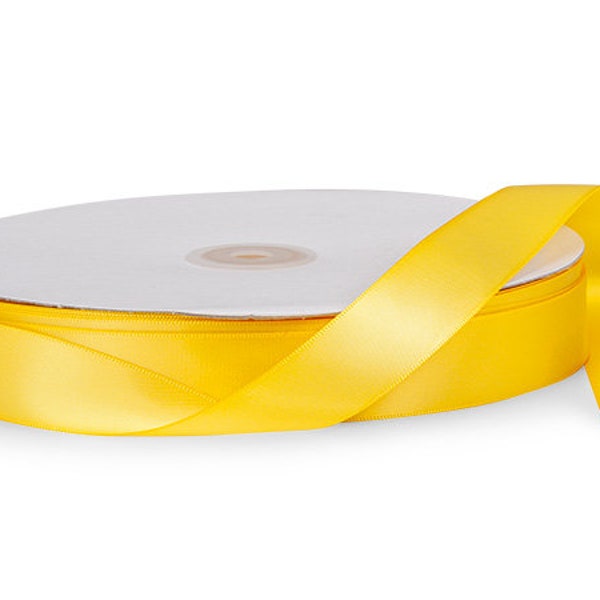 Ribbon ,7/8-Inch Wide Ribbon, Yellow  Satin ,gift wrapping, Sewing, Wedding Favors By The Yard  Wine Ribbon