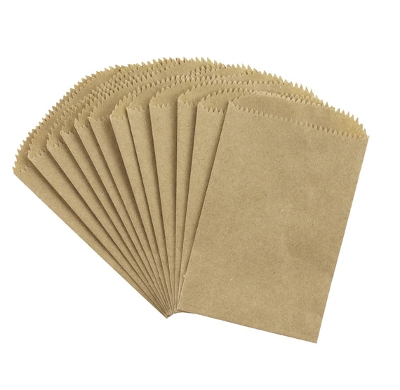 50 SMALL Kraft Brown Paper Bags 3 1 2 X 5 3 4 Inch Packaging