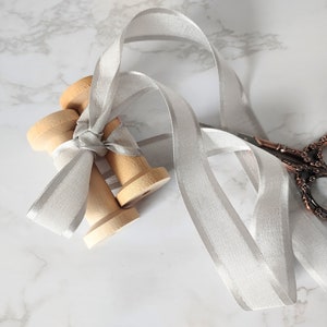 Brown + Natural Striped Washed Faux Linen Ribbon • 1-1/2