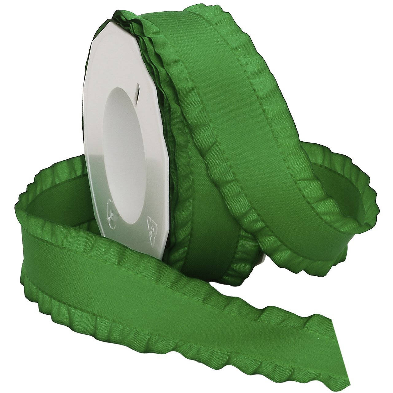 Double Ruffled Ribbon Ribbon, Green, Emerald Double Ruffle Ribbon, 1-1/2-inch by the Yard ...