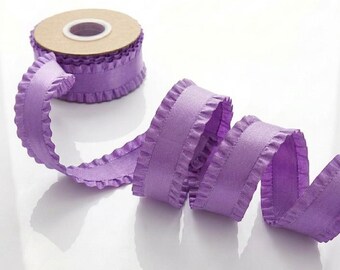 Ribbon,    Lavender Double Ruffle Ribbon, 1-1/2-Inch   By The Yard  Gift Wrap, Wreaths, Sewing, Crafts