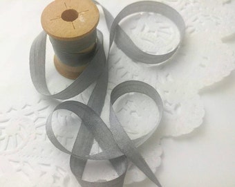 Grey  Silk Ribbon, small, romantic, beautiful, Weddings, Favors