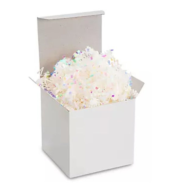 Crinkle Paper ,Metallic Blend, Iridescent and White Basket Filler 2 Ounce Bag, Wedding, Birthday, Gifts, Favors, Bridesmaid