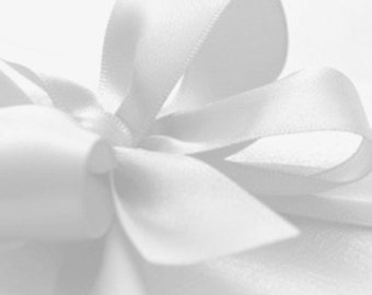3  inch White 5 Yards Solid Double Face Satin Ribbon, Wedding Perfect