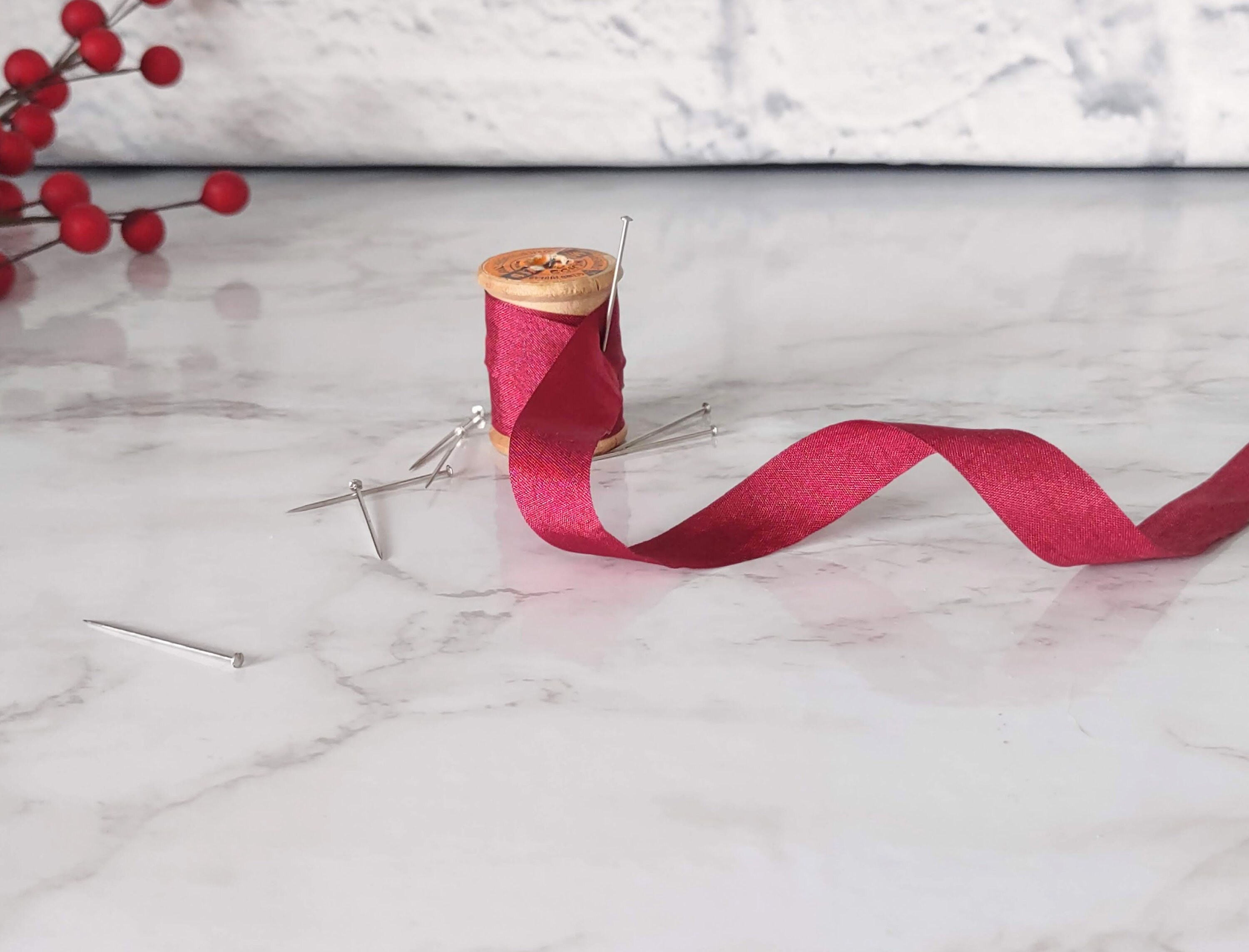 Burgundy Seam Binding Ribbon Faux Silk Ribbon 1/2” Wide - 2 Yards, Seam ...