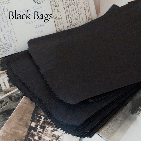 Paper Bags, Gift Bags, Black  Paper Bags, Black  Bags, Favor Bags, Kraft Paper Bags, Black , Candy Bags, Colored Bags 6 x 9 Pack 25