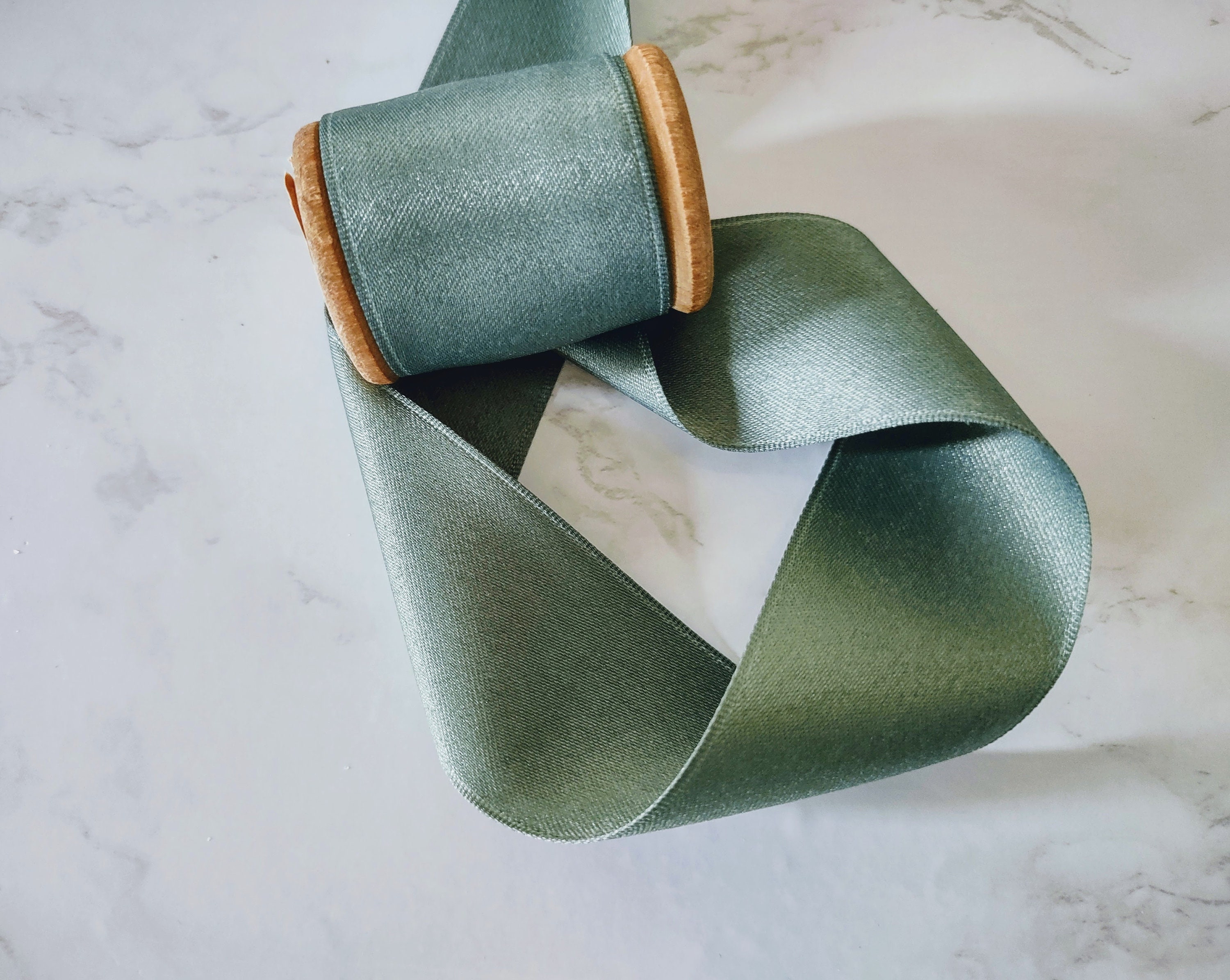 Weddecor Ruban De Satin Vert Pastel Double Face En Polyester Pour