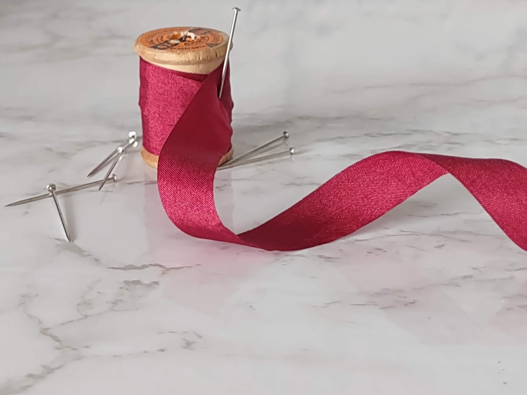 Burgundy Seam Binding Ribbon Faux Silk Ribbon 1/2” Wide - 2 Yards, Seam ...