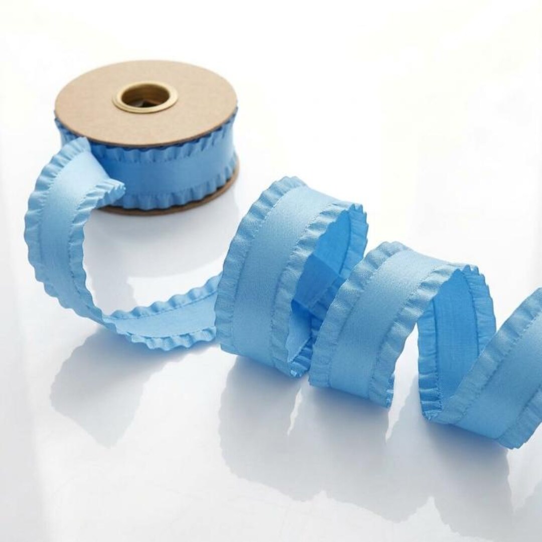 Double Ruffled Ribbon Ribbon, Misty Turquoise Double Ruffle Ribbon, 1-1/2-inch by the Yard ...