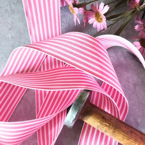 Pink Ribbon, Grosgrain Striped Decorative Ribbon, Pink, 1-1/2 