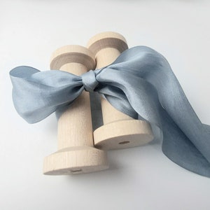 Dusty Blue Silk Ribbon , 1.25&quot; wide,  4 yards, 100% Silk Ribbon Dusty Blue