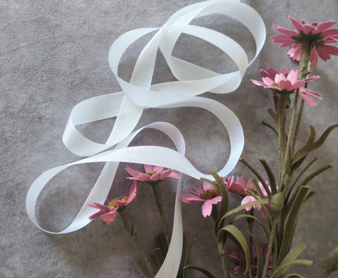 White Seam Binding Ribbon , 3 Yards, White , Packaging Gift Wrap - 1/2 ...