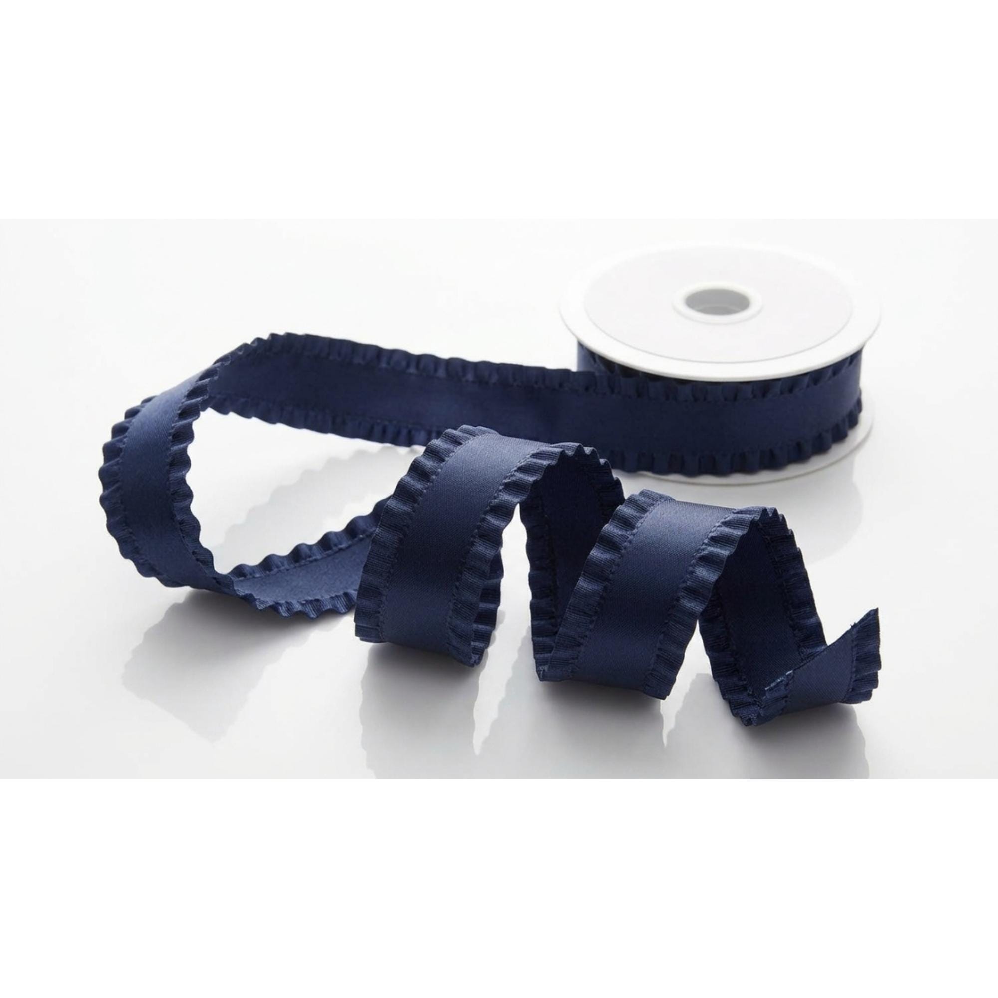 Ribbon, , Navy Blue Double Ruffle Ribbon, 1-1/2-inch by the Yard Hair ...