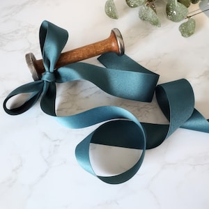 Teal Matte Double Faced Satin Ribbon 1.5” wide BY The YARD Wedding, Cards, Gifts, DYI