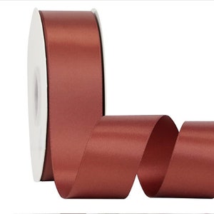 1-1/2 inch Double Face Satin Ribbon, By The Yard, Rust   Gift Wrapping ,Bows , Floral ,Wedding Invitations , Party Favor and Craft Supplies