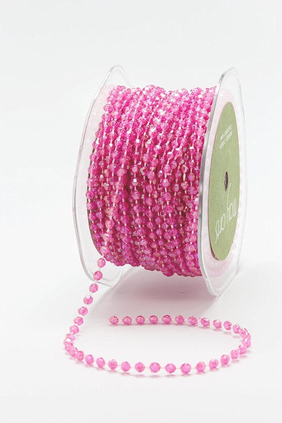 Hot Pink String Beads. Gift Wrap. Hair Bows, Gifts, Party 