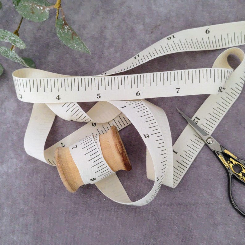 12 Inch Repeat Ruler Printed Ribbon 3/4” Wide by the Yard, 100% Cotton ...