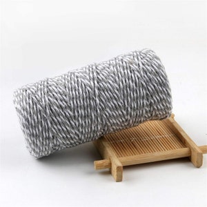 Grey/White Baker&#39;s Twine 10 yards, 2 ply Cotton Twine