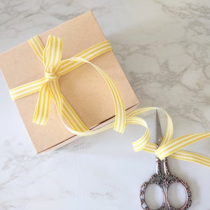 5 yards Yellow Strip Grosgrain Ribbon, 3/8-Inch  Narrow  Ribbon