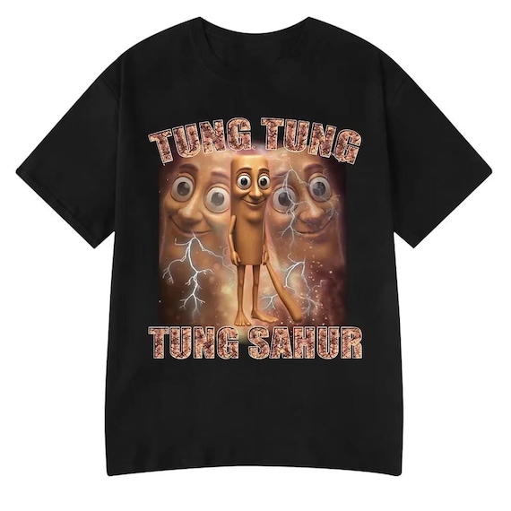 Tung Sahur Meme Graphic T-shirt, Funny Y2K Cotton Tee - Etsy