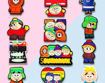 12 Pcs Cute Comedy Cartoon Shoe Charms Set | Funny Animated Style Characters | Colorful PVC Clog Accessories for Kids & Adults