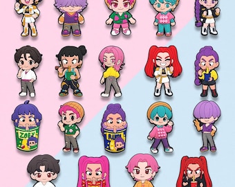 19 Pcs Kawaii Cartoon People Shoe Charms Set, Cute Colorful Character PVC Charms for Clogs, Fun Shoe Accessories, Gift for Kids Teens
