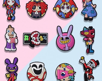 12 Pcs Spooky Cartoon Shoe Charms Set PVC Clog Accessories Creepy Cute Character Charms for Kids Teens and Horror Fans
