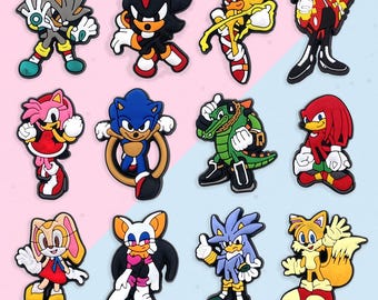 12Pcs Hero Shoe Charms Set | Cartoon Speed Hero Inspired Charms for Clogs & Sandals | Fun Game Style Shoe Accessories | Gift for Kids , Fans