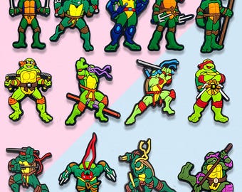 13 Pcs Hero Turtle Shoe Charms Set – Fun Cartoon Ninja Characters for Kids & Teens – Perfect for Birthdays, Holidays , Party Favors