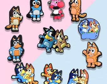 11 Pcs Cartoon Puppy Family Shoe Charms Set | Cute Dog-Themed Charms for Clogs & Sandals | Gift for Kids , Cartoon Lovers
