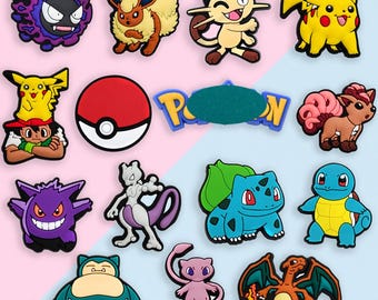 15 Pcs Cartoon Shoe Charms Set , Cute Animal PVC Charms for Shoes, Bags, Bracelets, Sandals & DIY Accessories