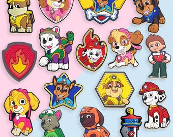 16 Pcs White Dog Shoe Charms for Shoe,Bag Decoration,Cute dog series Charms Accessories for Adults and Kids