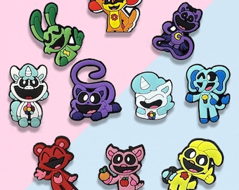 10 Pcs Cute Monster Shoe Charms Set, Cartoon PVC Clog Charms for Kids Teens, Colorful Animal Sandal Accessories Gift