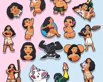 15 Pcs Island Girl Shoe Charms Set, Cute Ocean Princess PVC Shoe Charms, Cartoon Tropical Shoe Accessories for Kids & Teens