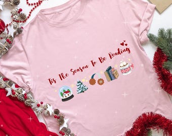 Tis The Season To Be Reading Christmas PNG, Cozy Winter Book Lover Design (Digital Download)
