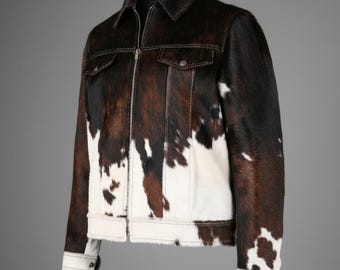 Handmade Cowhide Leather Western Jacket: Rodeo Cowboy Outerwear