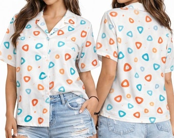 Togepy Cosplay Hawaiian Shirt, Summer Aloha Shirt & Shorts Set, Video Game Inspired Outfit, Anime Fan