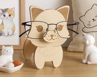 Cale-porte Original ENESCO – Chat à Lunettes – Beige Et Polyester