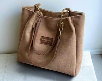 Beige Soft stylish shoulder bag