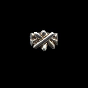 1970&#39;s Original Hand Cast and Hand Made Crown Friendship Design Silver 925S Puzzle Ring / Genuine 70&#39;s Silver Hand Made Crown Puzzle Ring