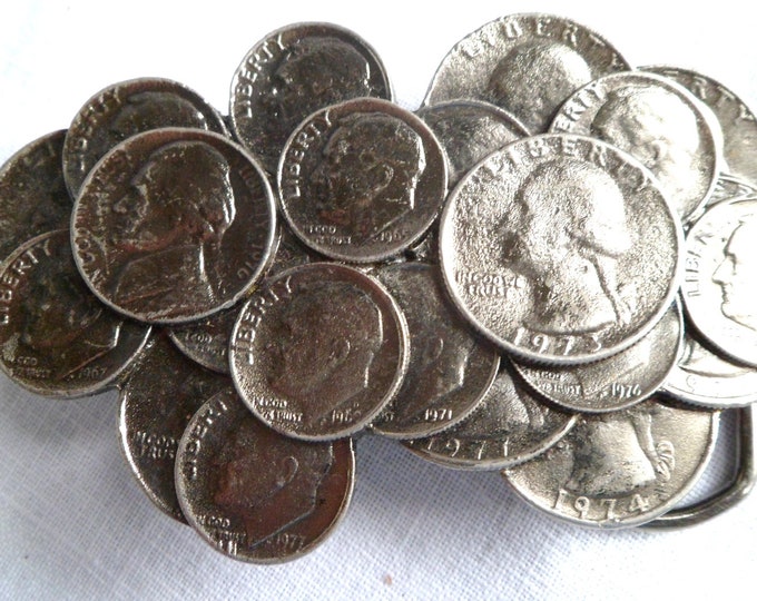 COIN BELT BUCKLE Limited Edition Great American Buckle Co. Etsy