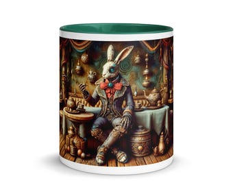 Steampunk Hare mug with color inside Christmas edition