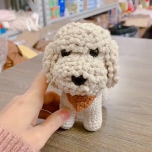Handmade Crochet Poodle Dog Plush – Amigurumi Puppy Keychain, Soft Stuffed Puppy Gift, Cute Crochet Animal Decor, Gift for Birthday