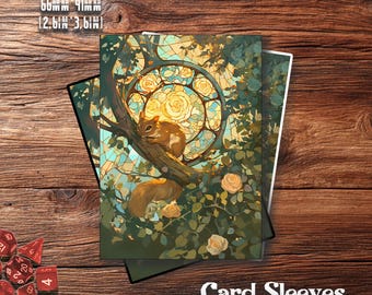 Premium MTG Sleeves, Squirrel in Stained Glass, TCG Card Sleeves – Protect Your Cards with Superior Durability