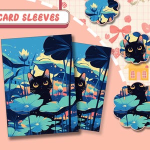 Black Cat Among Lilies, Premium MTG Sleeves, TCG Card Sleeves – Protect Your Cards with Superior Durability