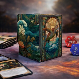 MTG-kortlekslåda – Celestial Ocean Turtle Anpassad förvaring för Magic Cards Commander