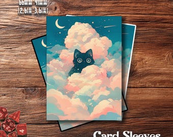 Premium MTG Sleeves, Dreamy Cat Night MTG Card Sleeves, TCG Protection