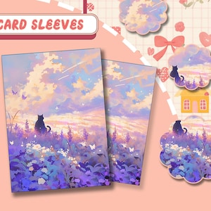 Cat in Flower Field MTG Card Sleeves: TCG Protection