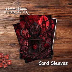 MTG/TCG Card Sleeves ,Thornbound Heart Clock Card Sleeves, Durable TCG Protection for Card Games,Foil card sleeves