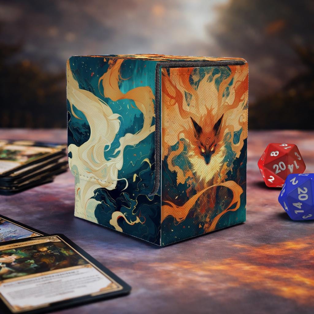 MTG Deck Box – Celestial Nine-tails Custom Storage for Magic Cards